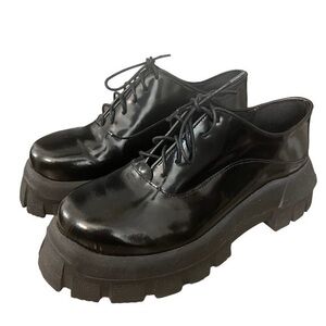 FREE PEOPLE Black Loafer Chunky Lug Sole Platform Oxford Shoe size 41 (10)